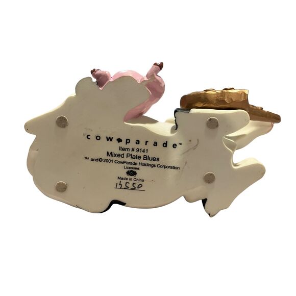 CowParade Mixed Plate Blues #9141 - 2001 Retired Collectible Figurine - Picture 6 of 7